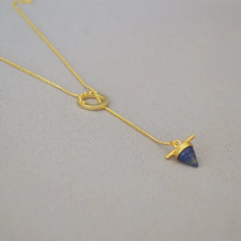 Madewell Lapis Drop Lariat Necklace - Picture 3 of 5